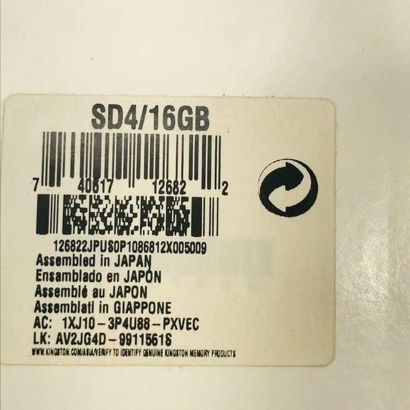 Kingston 16 GB SDHC Class 4 Card New In Package - Picture 3 of 7
